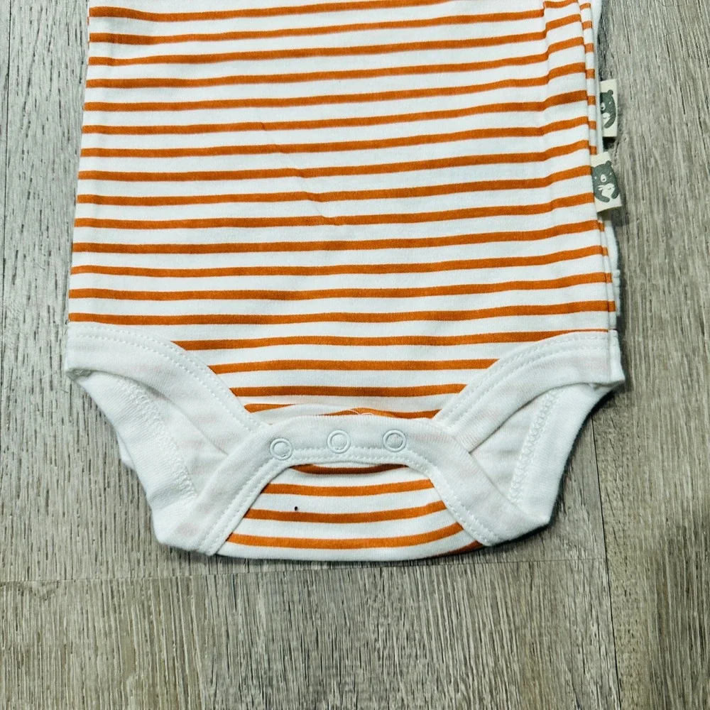 Rabbit + Bear Organic 3 Pack‎ Bodysuits 0-3M Orange White Lion Wild One NWT